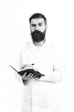 Kaba sakallı Kafkas doktor ya da lisansüstü öğrencisi