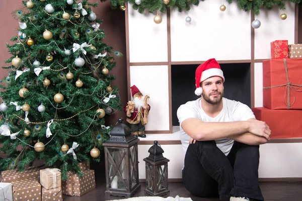 Kerstmis en Nieuwjaar kamer interieur — Stockfoto