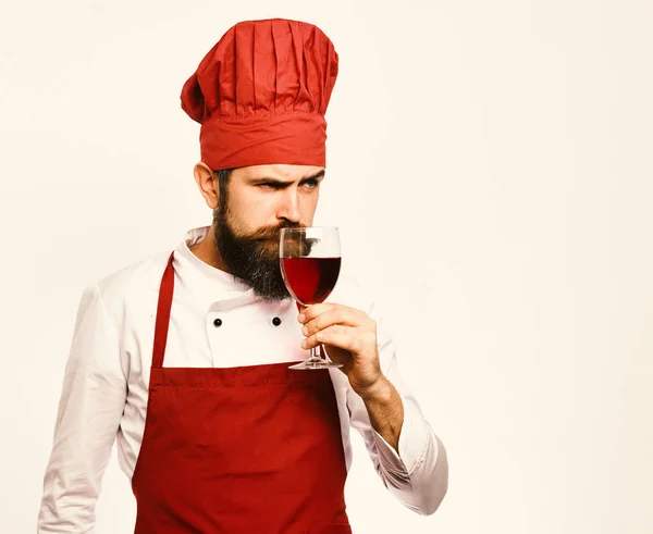 Sommelier och italiensk dryck koncept. Koka med omtänksamt ansikte — Stockfoto