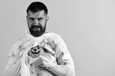 Pembe, kopya alanı izole yüz gülümseyen adam