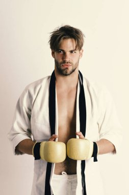 Güçlü vücutlu bir dövüş sanatları ustası..