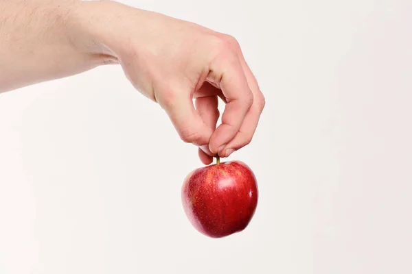 Apple isoliert auf hellgrauem Hintergrund. Ernährungs- und Ernährungskonzept. — Stockfoto