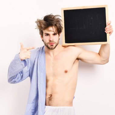 sakallı yakışıklı veya kas vücut ile seksi adam