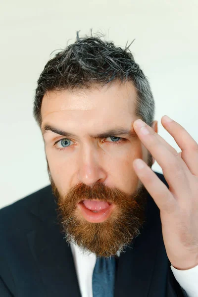 Businessman with confident and arrogant face, close up