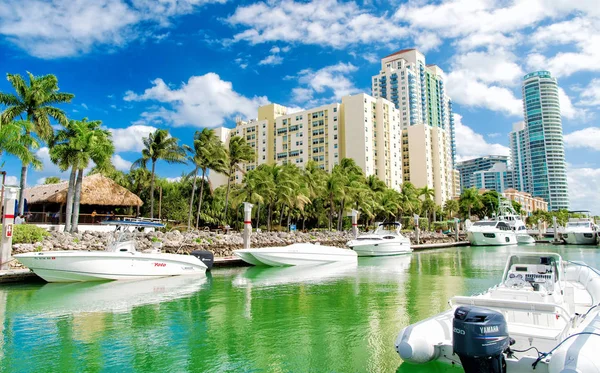 Marina in Miami Beach, Florida, VSA — Stockfoto