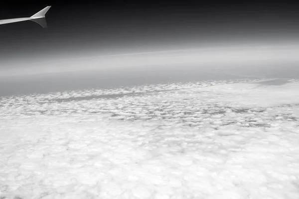 Nuvens Céu Azul Visto Avião Bonito Com Fundo Céu Azul — Fotografia de Stock