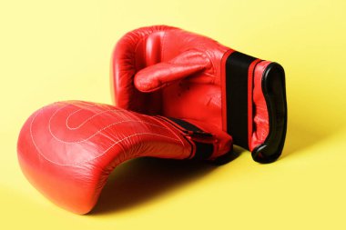 Dövüş sanatları ve ağır spor kırmızı boks eldivenli