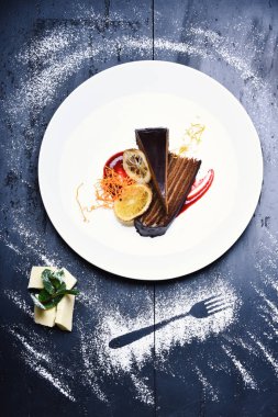 Şekerleme ve tatlılar kavramı. Lezzetli kek pasta