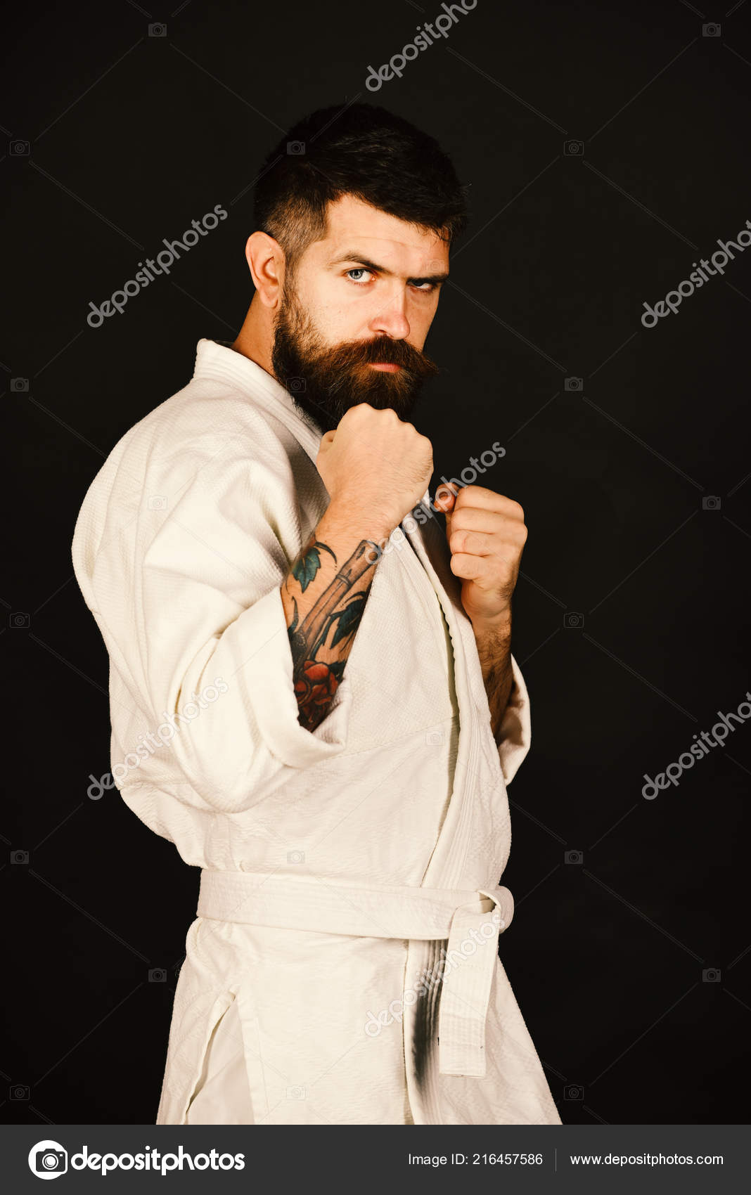 Karate Man With Confident Face In Uniform Stock Photo C Stetsik
