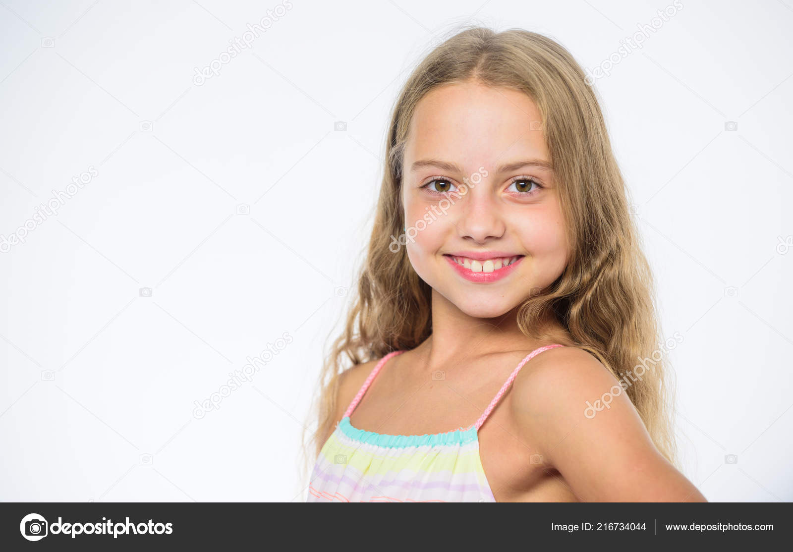 How To Care For Childs Hair Girl Long Hair Smiling Face White