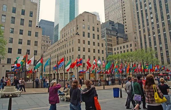 Bandiere dei paesi membri delle Nazioni Unite a New York, Stati Uniti — Foto Stock