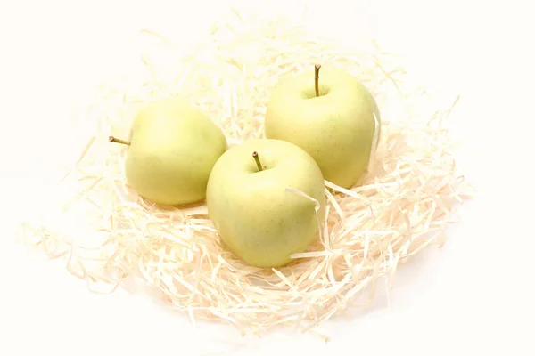 Fruit set isolated on white background. Apples with vitamins — Stock Photo, Image