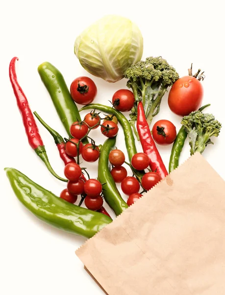 Set of hot chili peppers, cabbage and cherry tomatoes