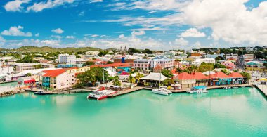 şirin evler ile yat, tekne liman, St John, Antigua