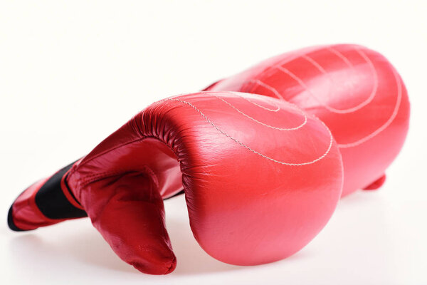 Концепция спорта и боевых искусств. Пара боксерских перчаток
