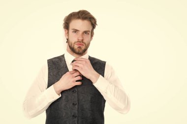 Beyefendi ya da adam ya da ciddi beyefendi yelek ve kravat