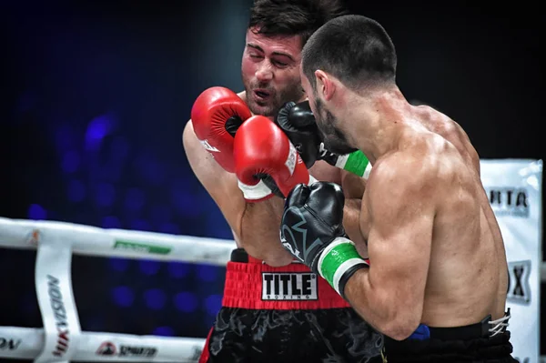Kiev Ucrania Octubre 2018 Lucha Entre Los Boxeadores Maljhaz Sujashvili — Foto de Stock