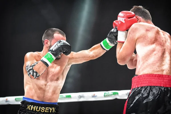 Kiev Ucrania Octubre 2018 Lucha Entre Los Boxeadores Maljhaz Sujashvili —  Fotos de Stock