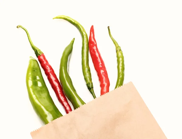 Set de chiles en bolsa aislada en blanco — Foto de Stock