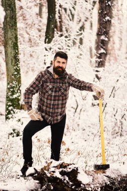 Eldiven ormandaki adam. Maço sakal ve bıyık
