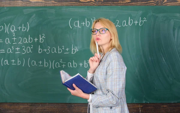 Principles can make teaching effective. Woman teaching near chalkboard in classroom. Effective teaching involve acquiring relevant knowledge about students. Qualities that make good teacher