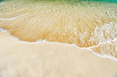 dalgalı deniz, okyanus su arka plan Antigua kum Coast