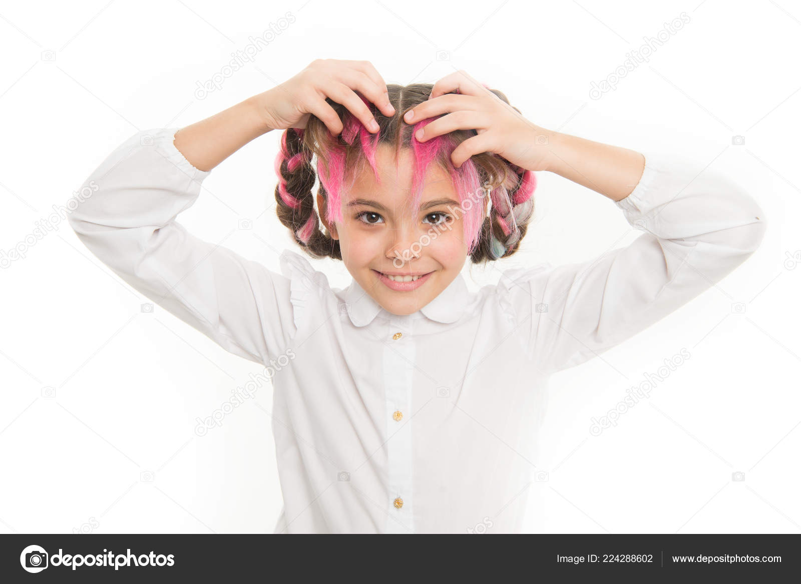 Girl Long Braids White Background Keep Hair Braided For Tidy Look
