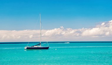 Yat tekne, egzotik güzel deniz beach, Antigua St. Johns