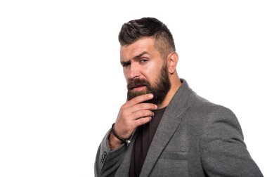 mükemmel sakalını dokunmadan. Saç ve sakal bakım. Sakallı adam. Olgun hippi sakallı, kopya alanı. Erkek kuaför bakım. Acımasız adam kendinden emin ve yakışıklı. Tıraş dostum. Gerçekten kötü tıraş