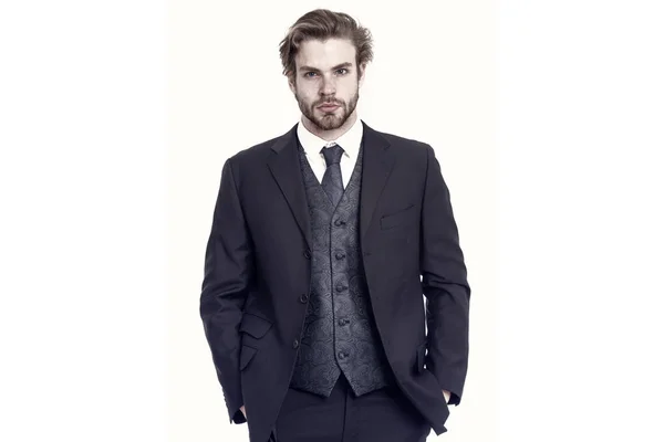 Empresário ou ceo em casaco preto . — Fotografia de Stock