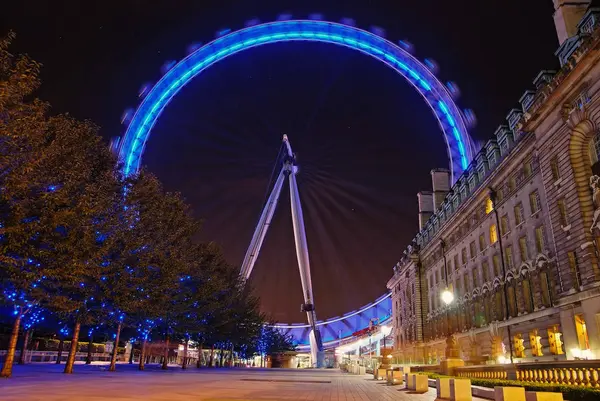 London Eye'ye gece — Stok fotoğraf