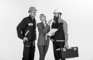 Kadın yönetici kavramı. Takım planı tartışmaya mimarlar,