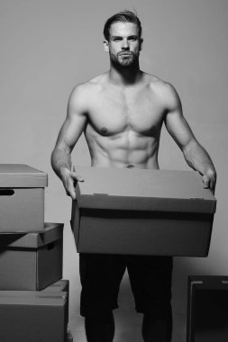 Yoğunlaştırılmış yüz çantalı bir yükleyici. Teslimat ve hareket