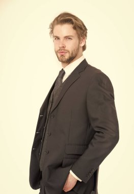 İşadamı veya siyah ceketli ceo.