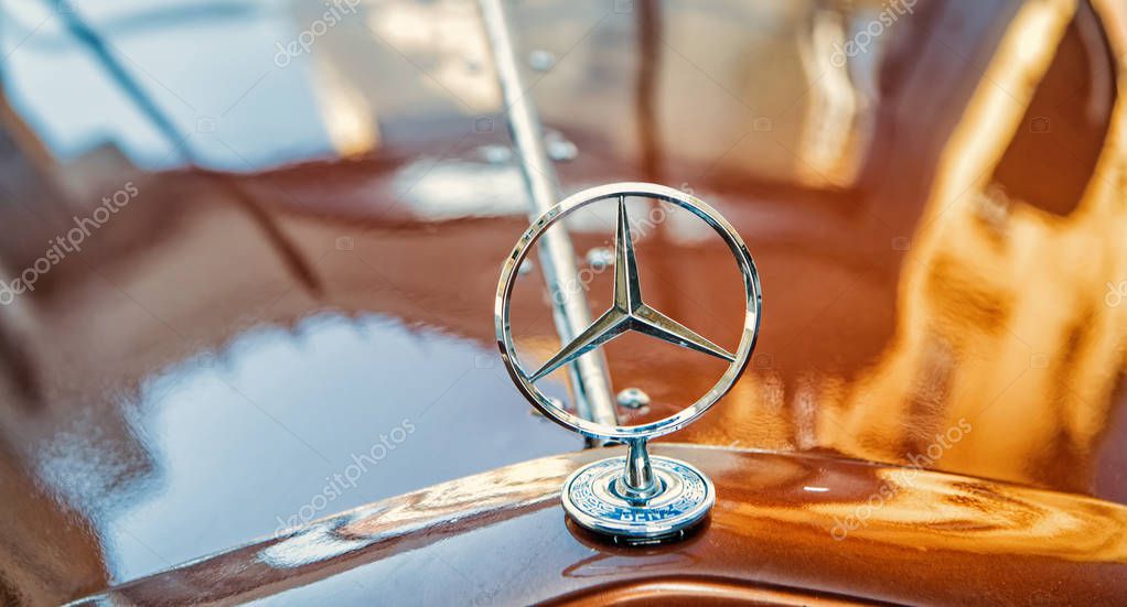 Berlin, Germany - may 31, 2017: Mercedes Benz Sign or logo Close Up. Founded in 1926 is a German luxury automobile manufacturer, a multinational division of the German manufacturer Daimler AG