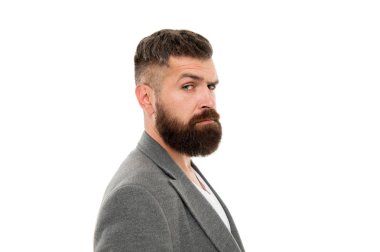 Kalça ve şık. Saç ve sakal bakım. Sakallı adam. Erkek kuaför bakım. Olgun hippi sakallı. bıyıklı acımasız beyaz hippi. profil ciddi adam. Onun tarzı emin