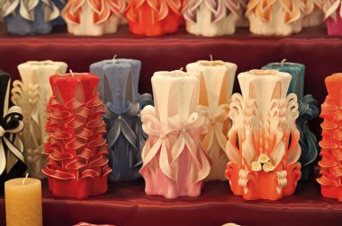 Wick, parafin veya balmumu od çeşitli renkler, dekor