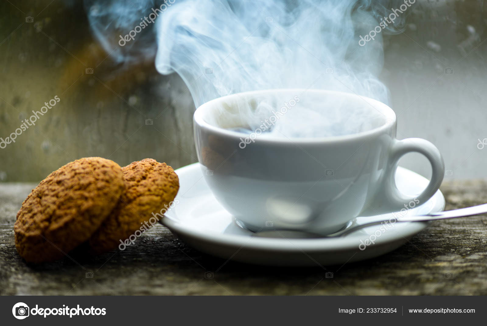 Enjoying Coffee Rainy Day Coffee Time Rainy Day Fresh Brewed Stock Photo Image By C Stetsik