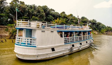 Nehir boyunca yüzen yolcu gemisi