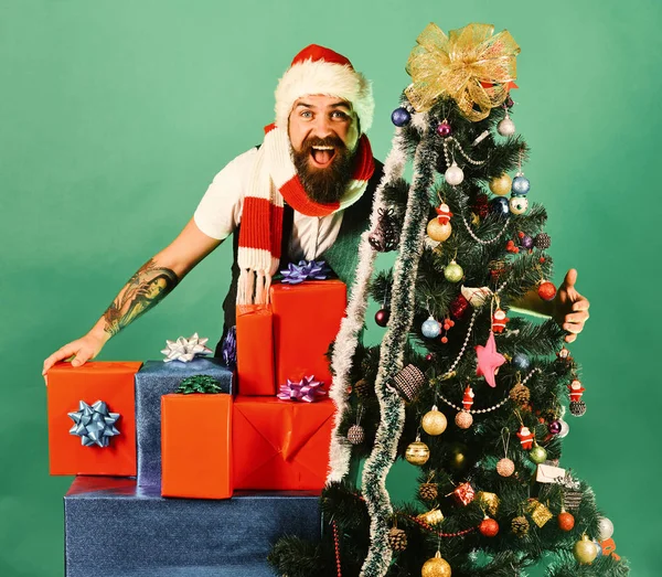 Black Friday before Christmas concept. Man with beard — Stock Photo, Image