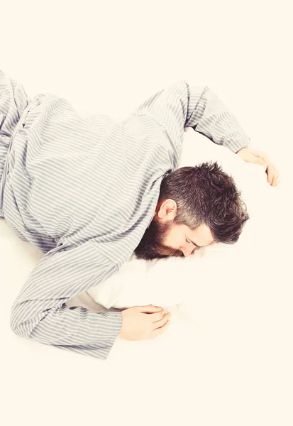 Hipster with beard and mustache sleep. Man sleeping — Stock Photo, Image