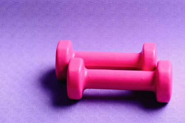 Küçük boy halterler, yaklaşın. Spor ve sağlıklı yaşam tarzı