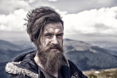 adam hipster veya sakal ve bıyık adam