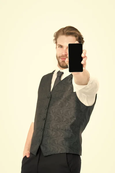 Hombre con teléfono móvil o celular . — Foto de Stock