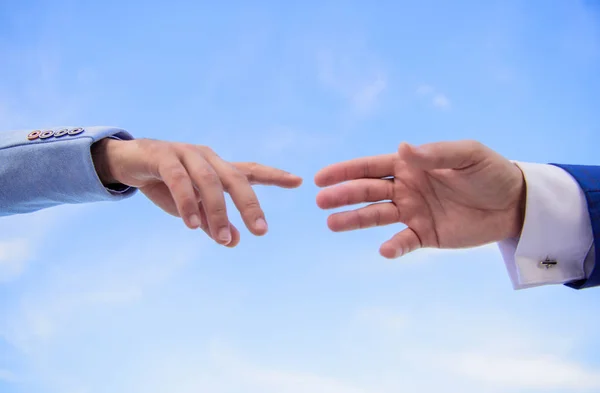 Impulse for cooperation start of partnership. Hand gesture of partnership. Association or integration of company. Beginning of partnership and interaction in business. Startup project concept
