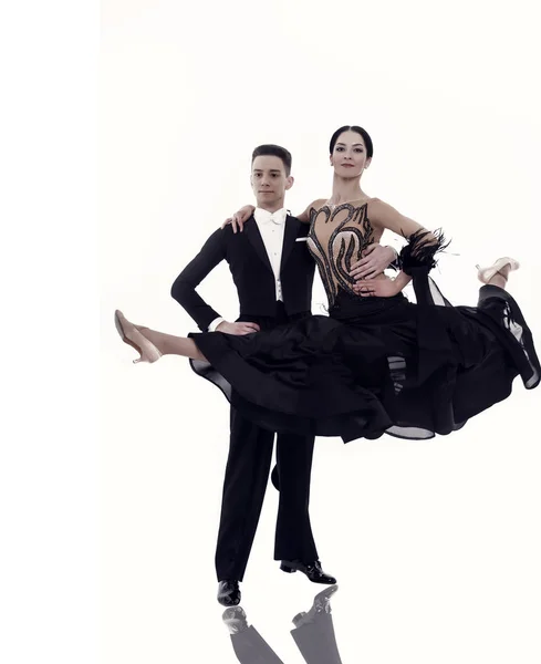 dance ballroom couple in a dance pose isolated on white background