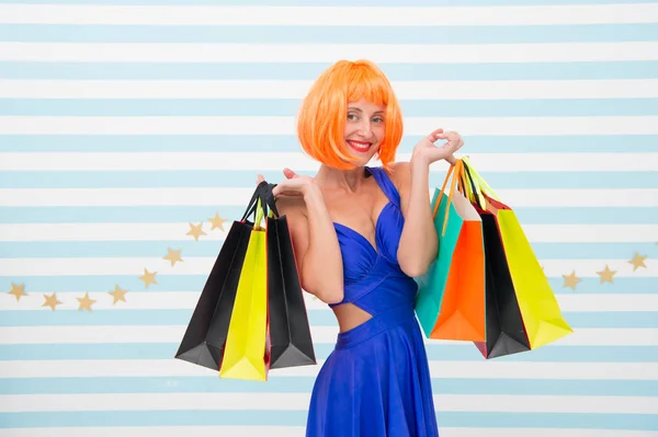 Excitement. happy woman go shopping. Crazy girl with shopping bags. Last preparations. big sale in shopping mall. Happy shopping online. Happy holidays. Fashion. Black Friday sales. why not