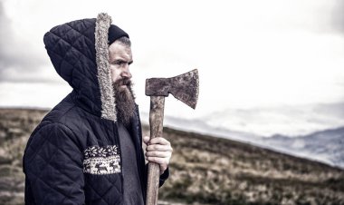 adam hipster veya sakal ve bıyık adam