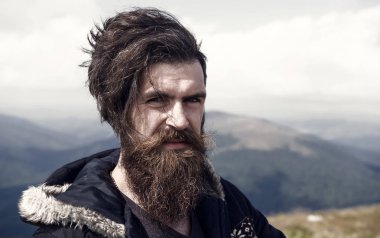 adam hipster veya sakal ve bıyık adam