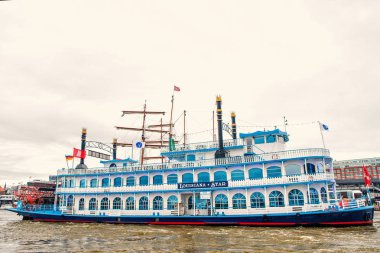 Retro, vintage, gemi, nakliye, taşımacılık Hamburg, Almanya